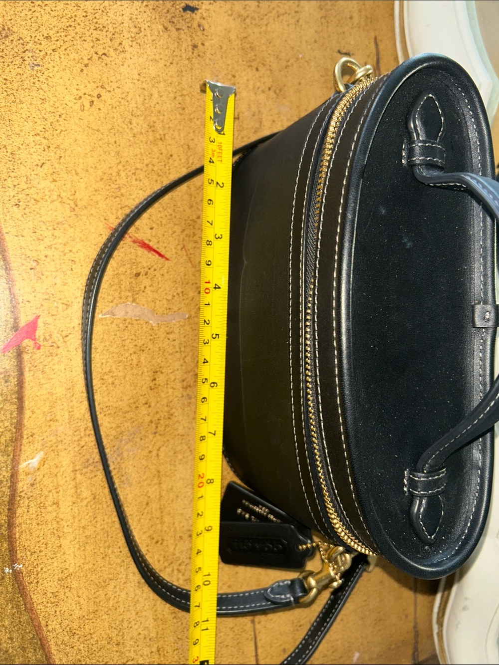 Coach Trail Bag Black Leather Crossbody with Gold Hardware - Picture 6 of 8